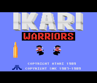 Ikari Warriors title screen for Atari 7800
